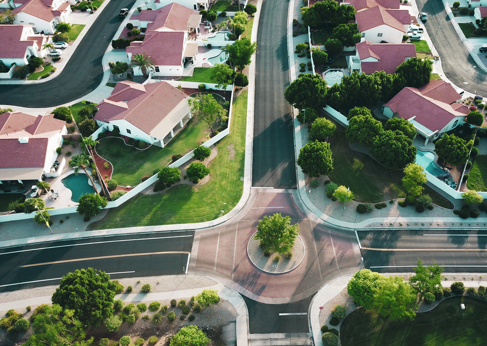 aerial view of real estate in Australia available for investment.