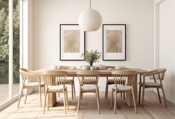 Dining area of SDA apartment as visualized by a designer